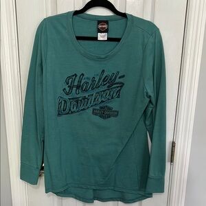 Harley-Davidson Aqua Long Sleeve Top